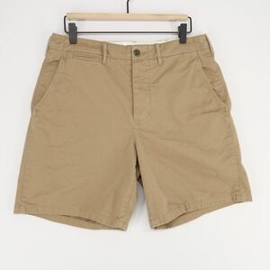 Wallace & Barnes Field Shorts Mens 32 Tan Khaki Cotton Button Fly Chino Military